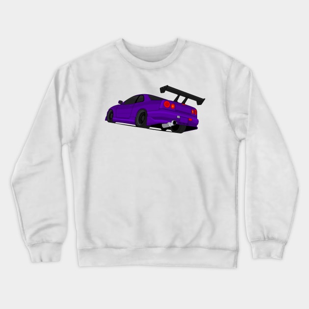 SKYLINE GTR R34 PURPLE Crewneck Sweatshirt by VENZ0LIC